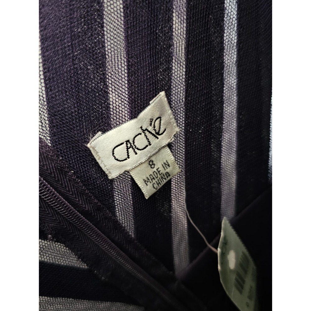 NWT Cache Tiered Layered Sleeveless Midi Purple Dress Size 8 - Picture 5 of 5
